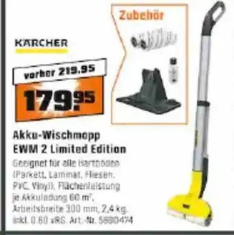 OBI Kärcher akku-wischmopp ewm 2 limited edition Angebot