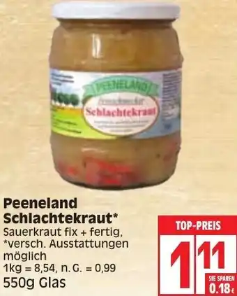 Edeka Peeneland Schlachtekraut 550g Glas Angebot