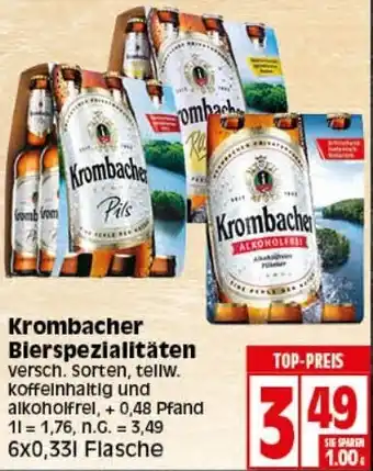 Elli Markt Krombacher Bierspezialitäten 6x0,33L Flasche Angebot