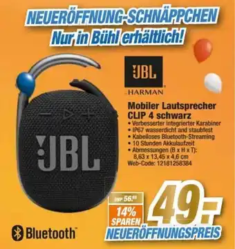 expert Octomedia JBL Mobiler Lautsprecher Clip 4 schwarz Angebot