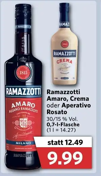 Combi Ramazzotti Amaro, Crema oder Aperativo Rosato 0,7 L Angebot