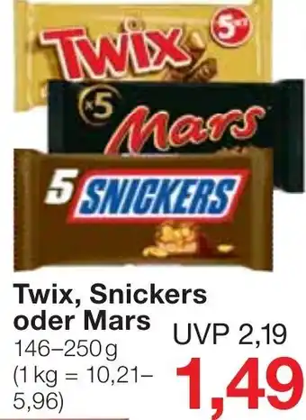 Jawoll Twix, Snickers oder Mars 146-250 g Angebot