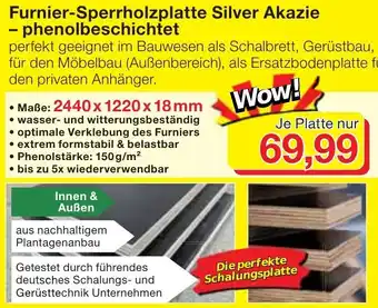 Jawoll Furnier Sperrholzplatte Silver Akazie-phenolbeschichtet Angebot