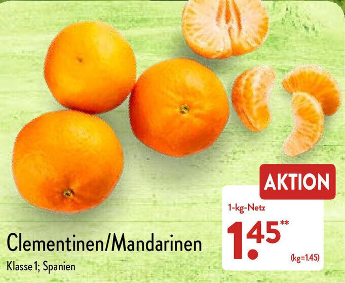 Clementinen/Mandarinen 1 kg Netz Angebot bei Aldi Nord