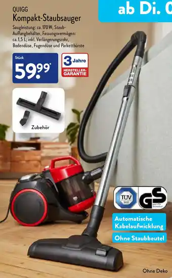 Aldi Nord Quigg Kompakt Staubsauger Angebot