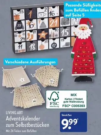 Aldi Nord Living Art Adventskalender zum Selbstbestücken Angebot