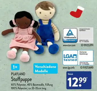 Aldi Nord Playland Stoffpuppe Angebot