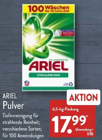 Aldi Nord Ariel Pulver 6,5 kg Packung Angebot