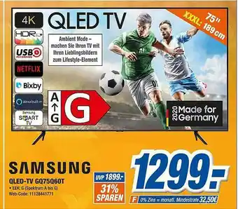 Expert Klein Samsung Qled-tv Gq75q60t Angebot