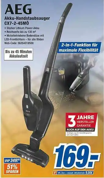 Expert Klein Aeg Akku-handstaubsauger Cx7-2-45mö Angebot