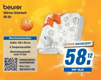 Expert Bening Beurer wärme-unterbett ub 60 Angebot