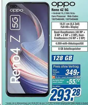 Expert Klein Oppo Reno 4z 5g Angebot