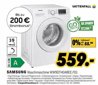 MEDIMAX Samsung waschmaschine ww90t4048ee-eg Angebot