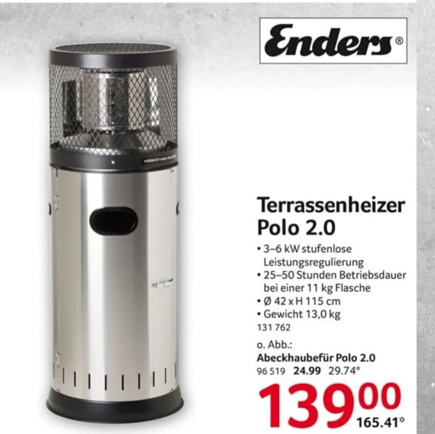 Enders Terrassenheizer Polo 2.0 Angebot bei Selgros