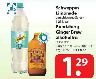 Famila Nord West Schweppes Limonade, Bundaberg Ginger Brew Alkoholfrei Angebot