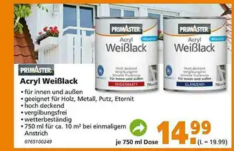 Globus Baumarkt Primaster Acryl Weißlack Angebot