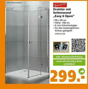 Globus Baumarkt Trendline Drehtür Mit Seitenwand „easy 6 Open” Angebot