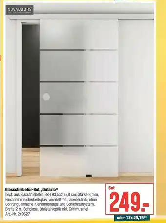 Hellweg Glasschiebetür-set „ontario” Angebot