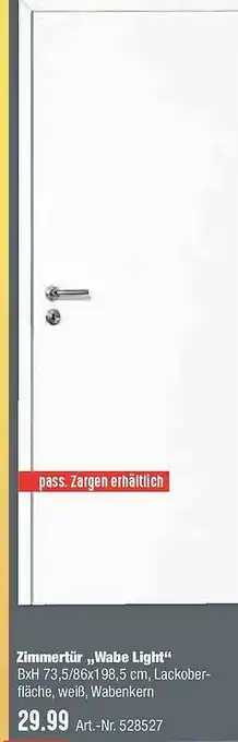 Hellweg Zimmertür „wabe Light” Angebot