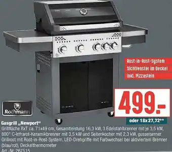 Hellweg Rothmann Gasgrill „newport” Angebot
