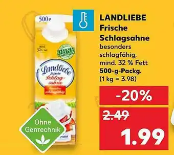 Kaufland Landliebe Frische Schlagsahne Angebot