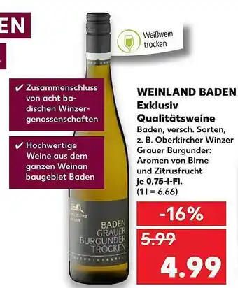 Kaufland Weinland Baden Exklusif Qualitätsweine Angebot