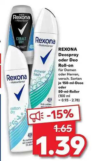 Kaufland Rexona Deospray Oder Deo Roll-on Angebot