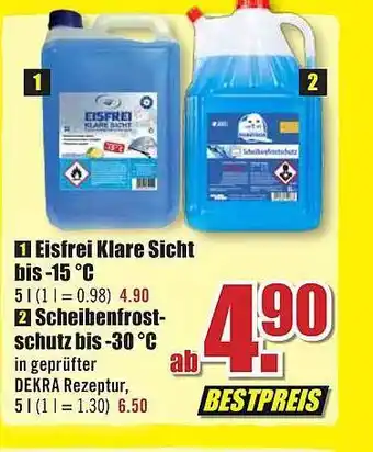 B1 Discount Baumarkt Eisfrei klare sicht oder scheibenfrostschutz bis-30°c Angebot