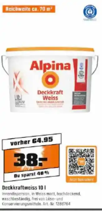 OBI Deckkraftweiss 10 l alpina Angebot