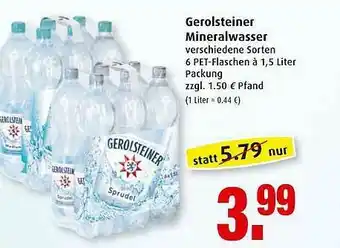 Markant Gerolsteiner Mineralwasser Angebot