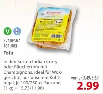 basic Svadesha Tofurei Tofu 190/250 g Packung Angebot