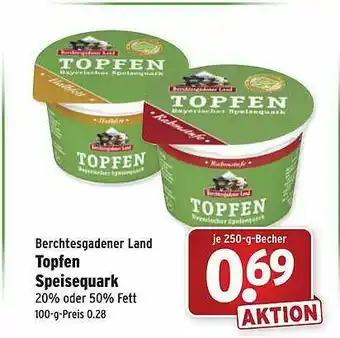 Wasgau Berchtesgadener Land Topfen Speisequark Angebot