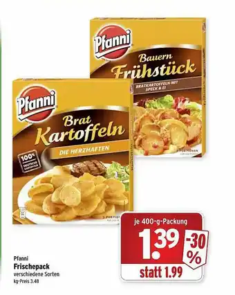 Wasgau Pfanni Frischepack Angebot