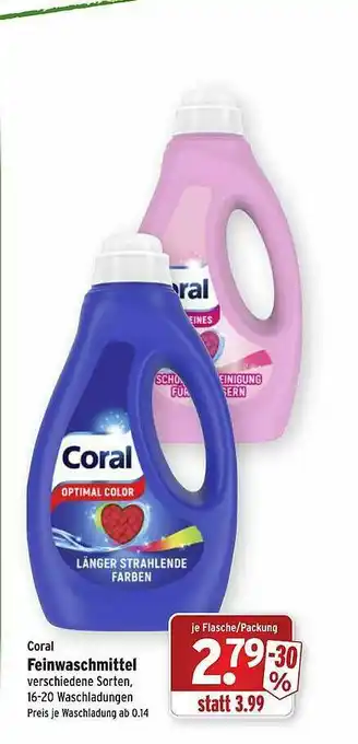 Wasgau Coral Feinwaschmittel Angebot