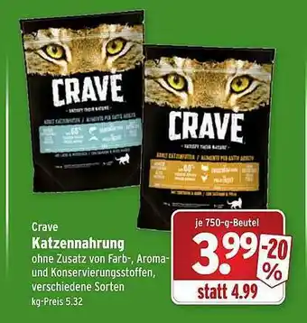 Wasgau Crave Katzennahrung Angebot