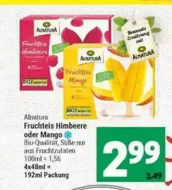 Marktkauf Alnatura Fruchteis Himbeere Oder Mango Angebot