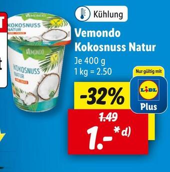 Lidl Vemondo kokosnuss natur Angebot