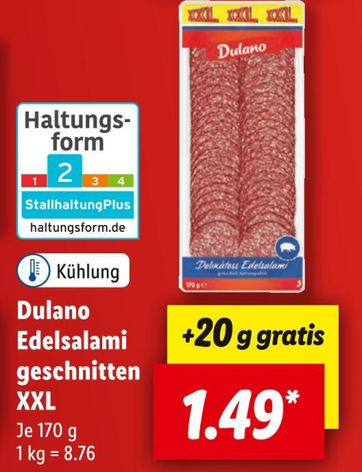 Dulano edelsalami Angebot bei Lidl