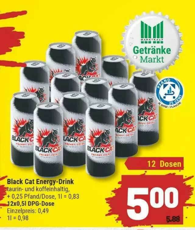Black Cat Energy Drink Angebot bei Marktkauf