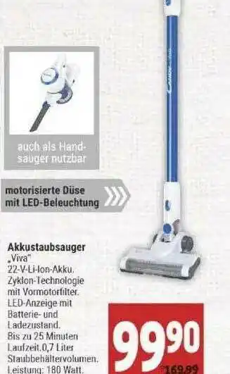 Marktkauf Akkustaubsauger „viva” Angebot