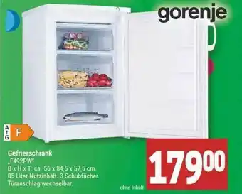 Marktkauf Gorenje Gefrierschrank F492pw Angebot