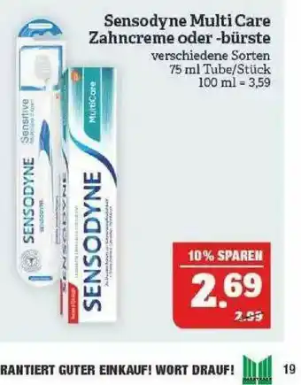 Marktkauf Sensodyne Multicare Zahncreme Oder -bürste Angebot