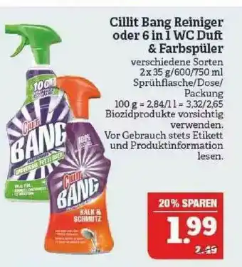 Marktkauf Cillit Bang Reiniger Oder 6in1 Wc Duft & Farbspüler Angebot