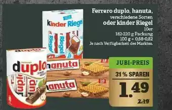 Marktkauf Ferrero Duplo, Hanuta Oder Kinder Riegel Angebot