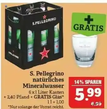 Marktkauf S. Pellegrino Natürliches Mineralwasser Angebot