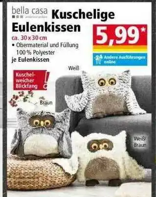 Norma Bella Casa Kuschelige Eulenkissen Angebot