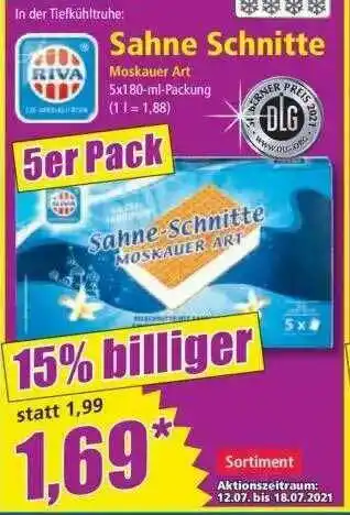 Norma Riva Sahne Schnitte Angebot