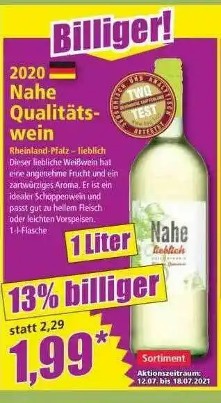 Norma 2020 Nahe Qualitätswein Angebot