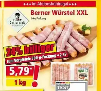 Norma Greisinger Berner Würstel XXL Angebot