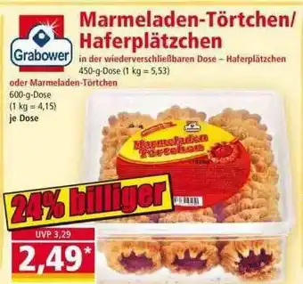 Norma Grabower Marmeladen-törtchen Haferplätzchen Angebot